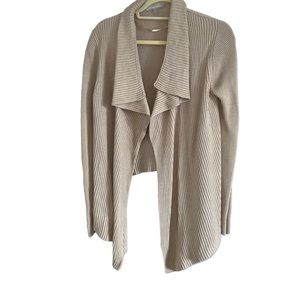 Banana Republic Womens Size Medium Step Hem Cardigan Sweater Almond Open front